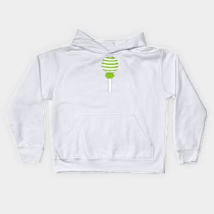 Lime green stripe lollipop Kids Hoodie